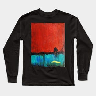 Tree with red sky Long Sleeve T-Shirt